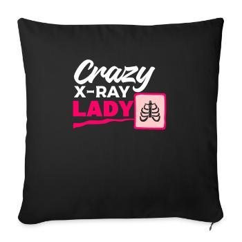 Crazy X-Ray Lady Radiology X-Rays Radiologist Rad - Sofa pillowcase 17,3'' x 17,3'' (45 x 45 cm) - black - Front