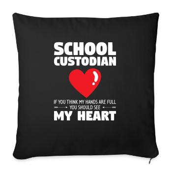 Gardien de l’école si vous pensez que mes mains sont pleines Oui - Housse de coussin décorative 45 x 45 cm - noir - Devant