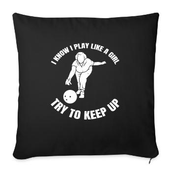 Bowling Bowler Bowling Cone Cadeau Boule de Bowling - Housse de coussin décorative 45 x 45 cm - noir - Devant