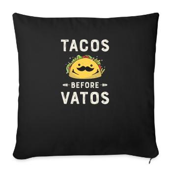 Taco Mexican Food Mexique Tortilla Burrito - Housse de coussin décorative 45 x 45 cm - noir - Devant