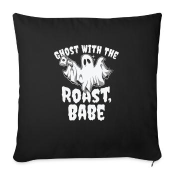 Halloween Ghost Line Art Coffee Lover Drawing - Sofa pillowcase 17,3'' x 17,3'' (45 x 45 cm) - black - Front