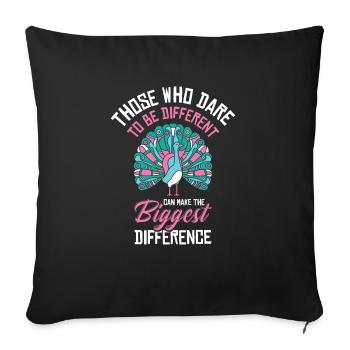 Pfau Inspirant Peacock Fan Faune - Housse de coussin décorative 45 x 45 cm - noir - Devant