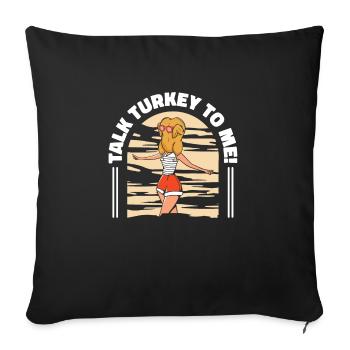Lustige Thanksgiving-Saison Coole Türkei - Sofakissenbezug 45 x 45 cm - Schwarz - Vorne