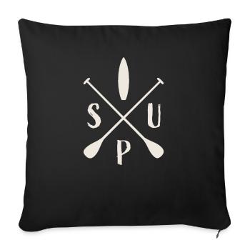 SUP Stand Up Paddling - Sofakissenbezug 45 x 45 cm - Schwarz - Vorne
