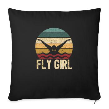 Flying Girls Butterfly Swimming Girls - Housse de coussin décorative 45 x 45 cm - noir - Devant