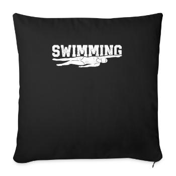 Schwimmen Team Schwimmer Pool Tauchen Brustschwimm - Sofakissenbezug 45 x 45 cm - Schwarz - Vorne