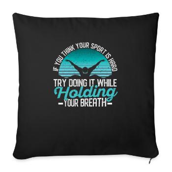 Swimming Swimmers Fun Swimming Sports Practice - Sofa pillowcase 17,3'' x 17,3'' (45 x 45 cm) - black - Front