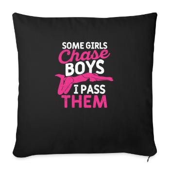 Certaines filles chassent les garçons que je croise - Housse de coussin décorative 45 x 45 cm - noir - Devant