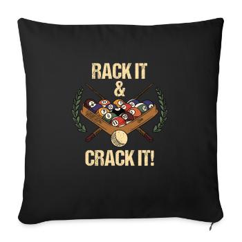 Billard billard billard - Housse de coussin décorative 45 x 45 cm - noir - Devant