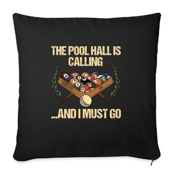 Snooker Pool Billard - Sofakissenbezug 45 x 45 cm - Schwarz - Vorne