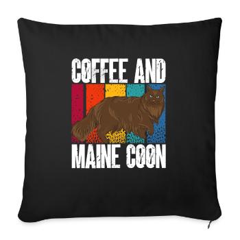 Maine Coon Chat - Housse de coussin décorative 45 x 45 cm - noir - Devant
