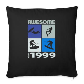 Awesome since 1999. Wakeboard Lifestyle - Sofakissenbezug 45 x 45 cm - Schwarz - Vorne