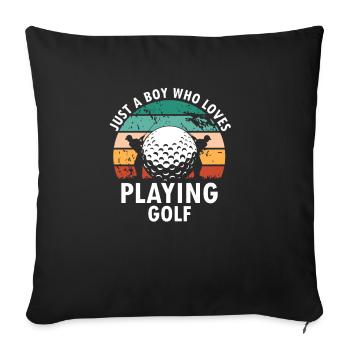 Just A BOY Who Loves Playing Golf Retro Golfer - Sofa pillowcase 17,3'' x 17,3'' (45 x 45 cm) - black - Front