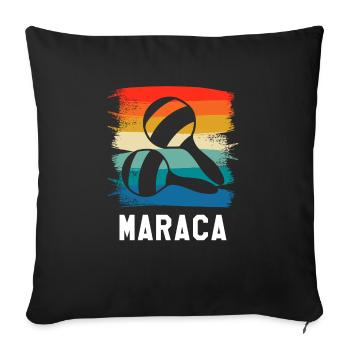 Retro Vintage Classic Maraca Player Instrument - Sofa pillowcase 17,3'' x 17,3'' (45 x 45 cm) - black - Front