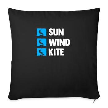 Kitesurfing Kitesurfing Kitesurfers - Sofa pillowcase 17,3'' x 17,3'' (45 x 45 cm) - black - Front