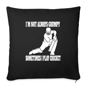 Cricket Dicton Cadeau Cricket Fan Team Cricket - Housse de coussin décorative 45 x 45 cm - noir - Devant
