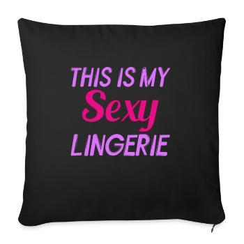 Drôle, sexy, pervers, c’est mon sexy - Housse de coussin décorative 45 x 45 cm - noir - Devant