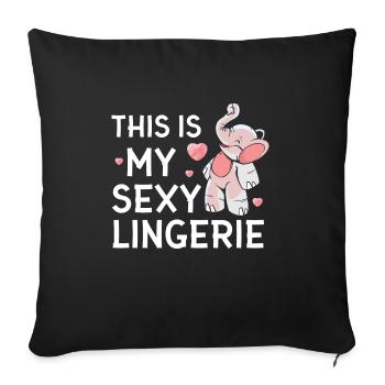 Drôle, sexy, pervers, c’est mon sexy - Housse de coussin décorative 45 x 45 cm - noir - Devant
