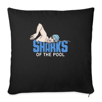 Shimmer Swimming Sharks Of The Pool - Sofa pillowcase 17,3'' x 17,3'' (45 x 45 cm) - black - Front