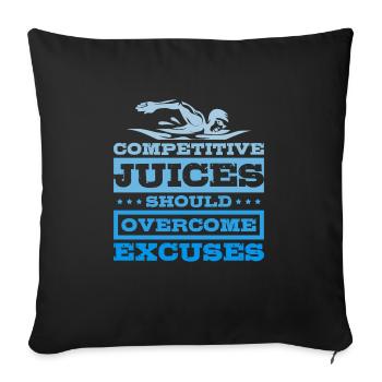 Les jus de compétition de natation devraient être surmontés - Housse de coussin décorative 45 x 45 cm - noir - Devant