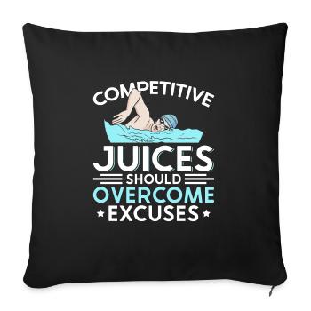Les jus de compétition de natation devraient être surmontés - Housse de coussin décorative 45 x 45 cm - noir - Devant