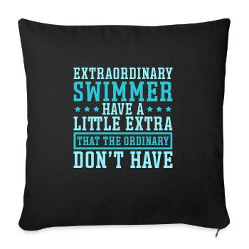 Schwimmen Schwimmer Schwimmteam - Sofakissenbezug 45 x 45 cm - Schwarz - Vorne