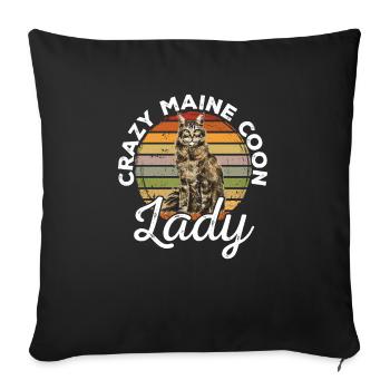 Maine Coon Chat - Housse de coussin décorative 45 x 45 cm - noir - Devant