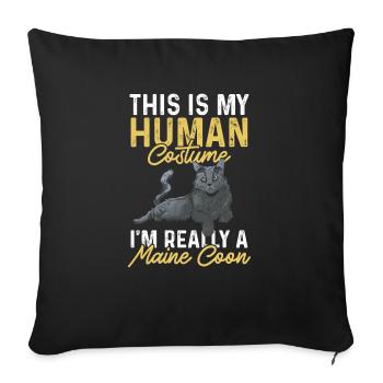 Maine Coon Cat - Sofa pillowcase 17,3'' x 17,3'' (45 x 45 cm) - black - Front