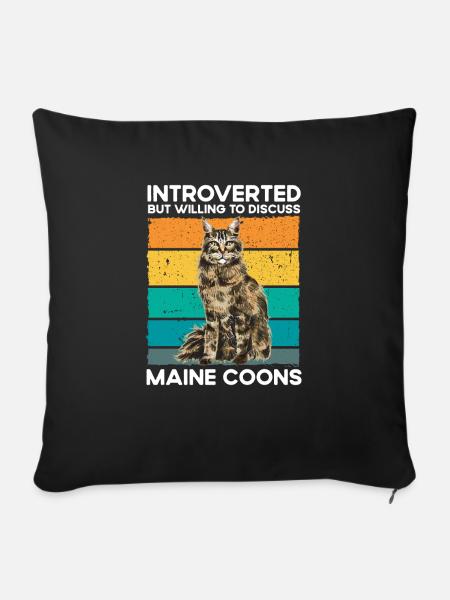 Maine Coon Katze - Sofakissenbezug 45 x 45 cm - Schwarz