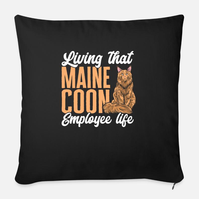 Maine Coon Katze - Sofakissenbezug 45 x 45 cm - Schwarz