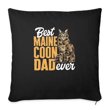 Maine Coon Cat - Sofa pillowcase 17,3'' x 17,3'' (45 x 45 cm) - black - Front