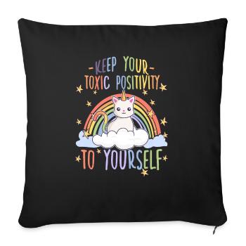 Mignons chats anti-arc-en-ciel toxiques - Housse de coussin décorative 45 x 45 cm - noir - Devant
