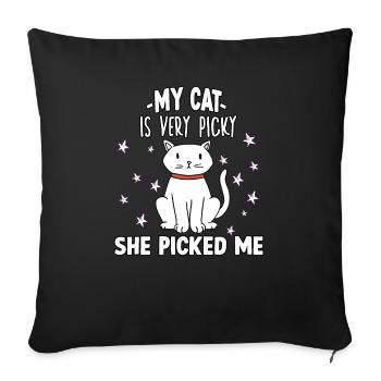 Mignon Chat Propriétaire Motif Chat Difficile Chat Chat Dire - Housse de coussin décorative 45 x 45 cm - noir - Devant