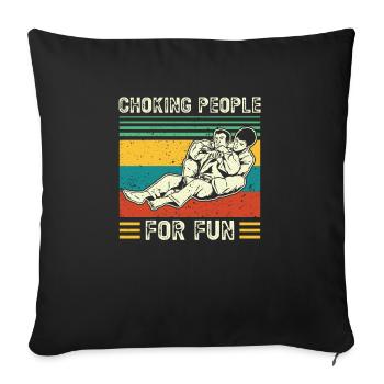 BJJ Jiu-Jitsu Brésilien - Housse de coussin décorative 45 x 45 cm - noir - Devant