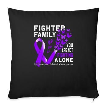 Arc violet conscient de la naissance prématurée - Housse de coussin décorative 45 x 45 cm - noir - Devant