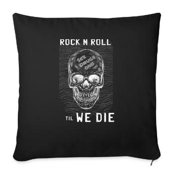 Rock N Roll Skull - Sofa pillowcase 17,3'' x 17,3'' (45 x 45 cm) - black - Front