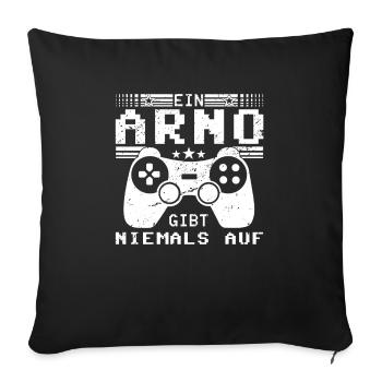 Arno Gaming Konsole PC Gamer Geschenk - Sofakissenbezug 45 x 45 cm - Schwarz - Vorne