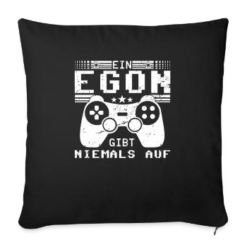 Egon Gaming Konsole PC Gamer Geschenk - Sofakissenbezug 45 x 45 cm - Schwarz - Vorne