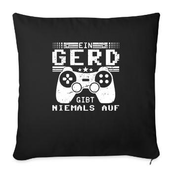 Gerd Gaming Konsole PC Gamer Geschenk - Sofakissenbezug 45 x 45 cm - Schwarz - Vorne