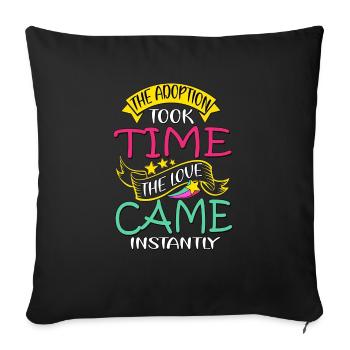 Adoption Day, Adoption Mom Dad Parents - Sofa pillowcase 17,3'' x 17,3'' (45 x 45 cm) - black - Front