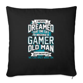 Je n’ai jamais rêvé qu’un jour je deviendrais un joueur - Housse de coussin décorative 45 x 45 cm - noir - Devant