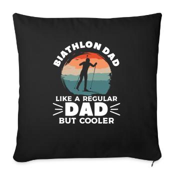 Retro Biathlon Dad Like A Regular Dad But Cooler B - Sofa pillowcase 17,3'' x 17,3'' (45 x 45 cm) - black - Front