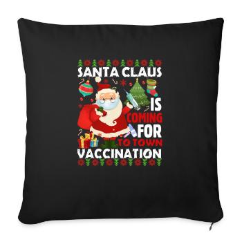DER WEIHNACHTSMANN KOMMT ZUM IMPFEN IN DIE STADT - Sofakissenbezug 45 x 45 cm - Schwarz - Vorne