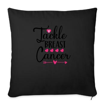 Lutter contre le cancer du sein - Housse de coussin décorative 45 x 45 cm - noir - Devant