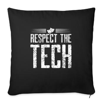 respect the tech Design for a theater enthuastic - Sofakissenbezug 45 x 45 cm - Schwarz - Vorne