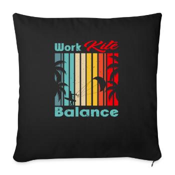 Équilibre du cerf-volant de travail. Style de vie Vintage Design, Travail - Housse de coussin décorative 45 x 45 cm - noir - Devant