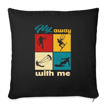 Envolez-vous avec moi. Lifestyle Vintage Design - Housse de coussin décorative 45 x 45 cm - noir - Devant