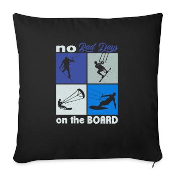 No bad days on the Board. Lifestyle Vintage - Sofa pillowcase 17,3'' x 17,3'' (45 x 45 cm) - black - Front