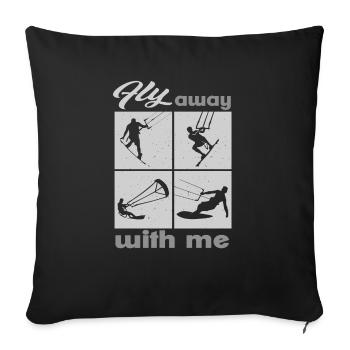 Envolez-vous avec moi. Lifestyle Vintage Design - Housse de coussin décorative 45 x 45 cm - noir - Devant