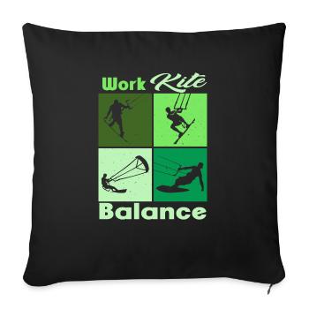 Équilibre du cerf-volant de travail. Style de vie Vintage Design, Travail - Housse de coussin décorative 45 x 45 cm - noir - Devant